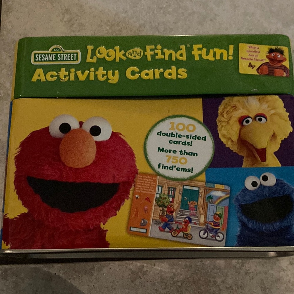 Sesame Street Activity Cards in tin
